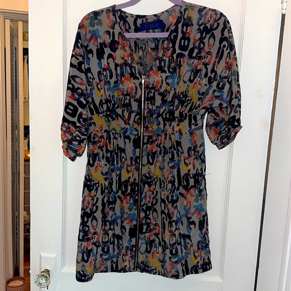 Sonic Youth Gray Abstract Print Dress Size S - Picture 1 of 5
